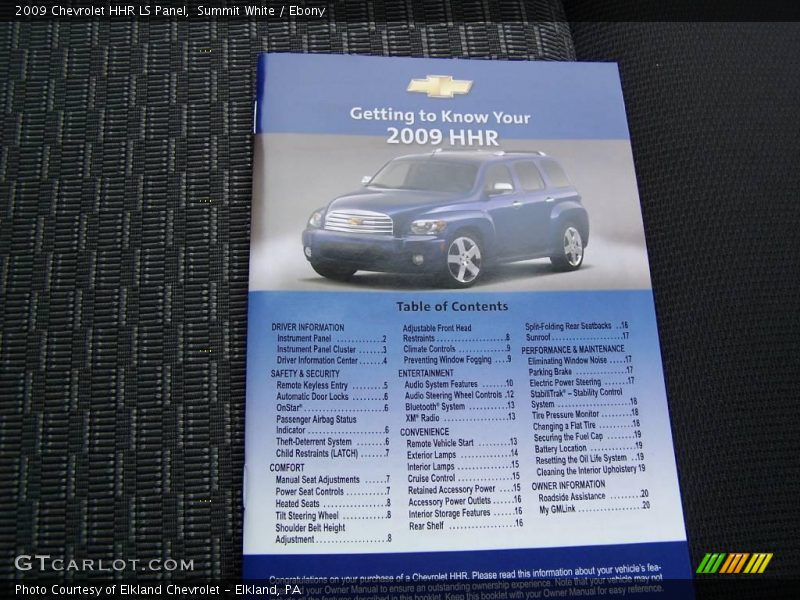 Summit White / Ebony 2009 Chevrolet HHR LS Panel