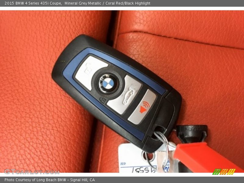 Mineral Grey Metallic / Coral Red/Black Highlight 2015 BMW 4 Series 435i Coupe