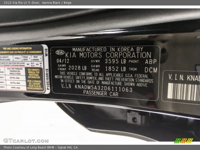 Aurora Black / Beige 2013 Kia Rio LX 5-Door