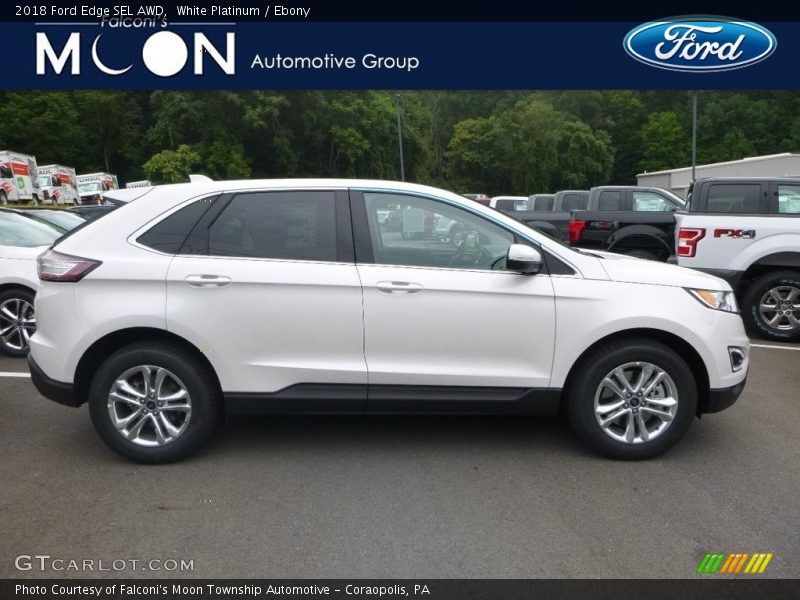 White Platinum / Ebony 2018 Ford Edge SEL AWD