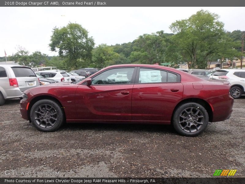 Octane Red Pearl / Black 2018 Dodge Charger GT AWD