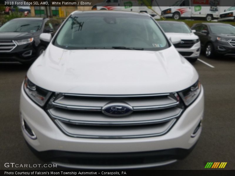 White Platinum / Ebony 2018 Ford Edge SEL AWD