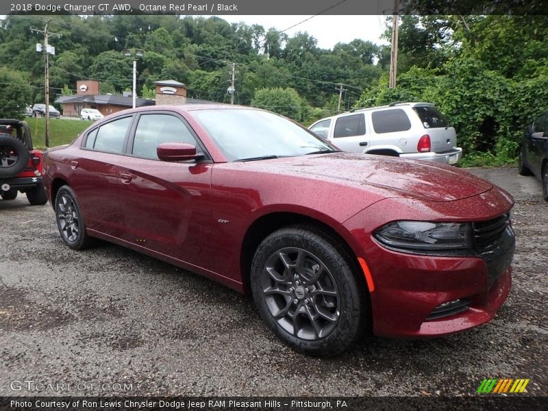 Octane Red Pearl / Black 2018 Dodge Charger GT AWD