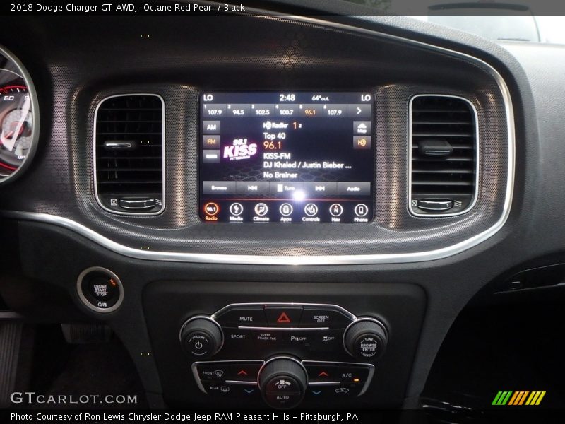 Octane Red Pearl / Black 2018 Dodge Charger GT AWD