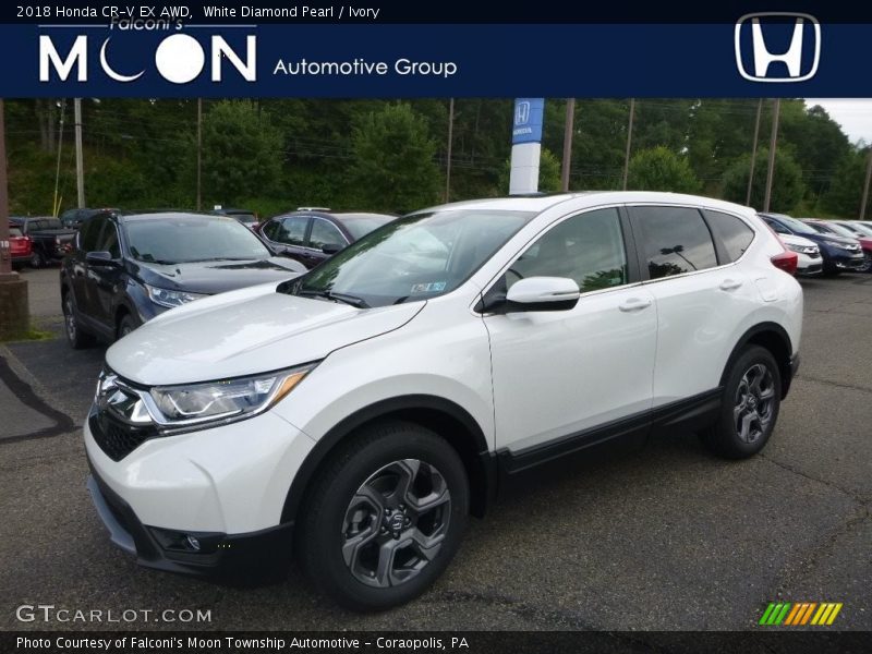 White Diamond Pearl / Ivory 2018 Honda CR-V EX AWD