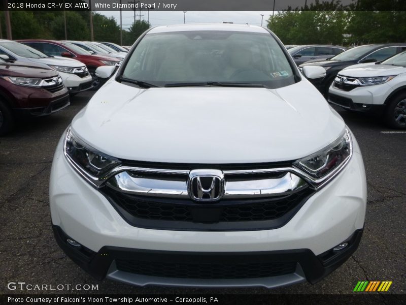 White Diamond Pearl / Ivory 2018 Honda CR-V EX AWD