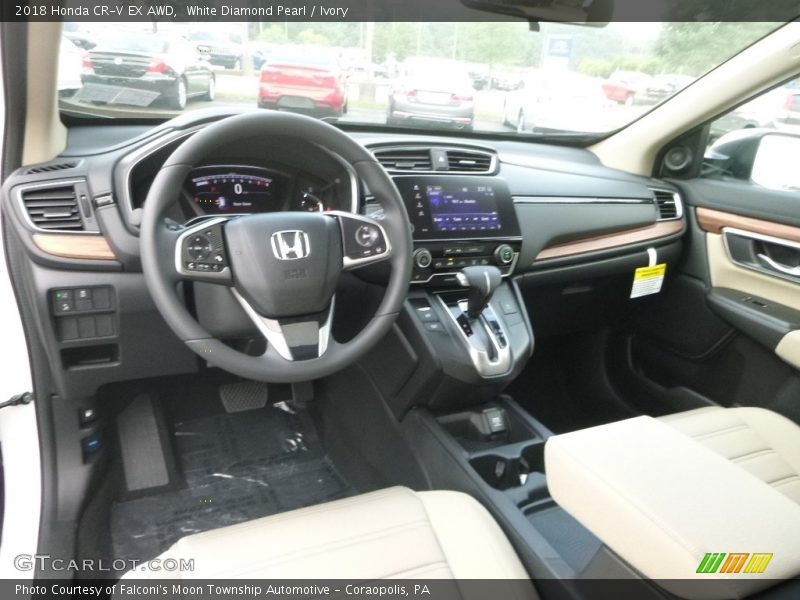 White Diamond Pearl / Ivory 2018 Honda CR-V EX AWD