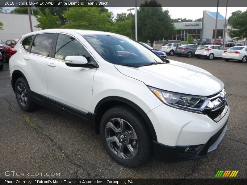 White Diamond Pearl / Black 2018 Honda CR-V EX AWD