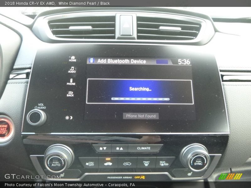 White Diamond Pearl / Black 2018 Honda CR-V EX AWD
