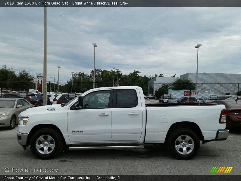 Bright White / Black/Diesel Gray 2019 Ram 1500 Big Horn Quad Cab