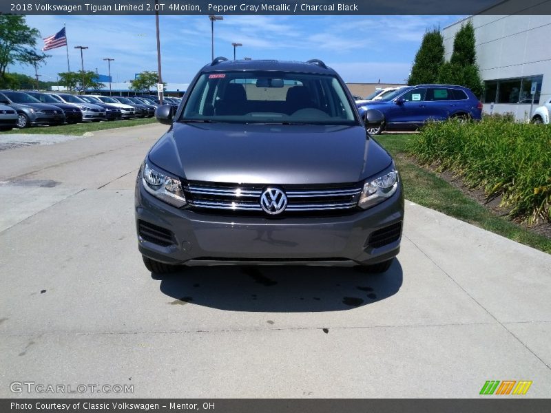 Pepper Gray Metallic / Charcoal Black 2018 Volkswagen Tiguan Limited 2.0T 4Motion