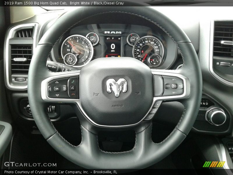 Bright White / Black/Diesel Gray 2019 Ram 1500 Big Horn Quad Cab