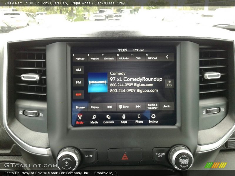 Bright White / Black/Diesel Gray 2019 Ram 1500 Big Horn Quad Cab
