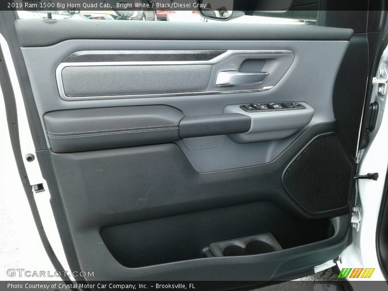 Bright White / Black/Diesel Gray 2019 Ram 1500 Big Horn Quad Cab