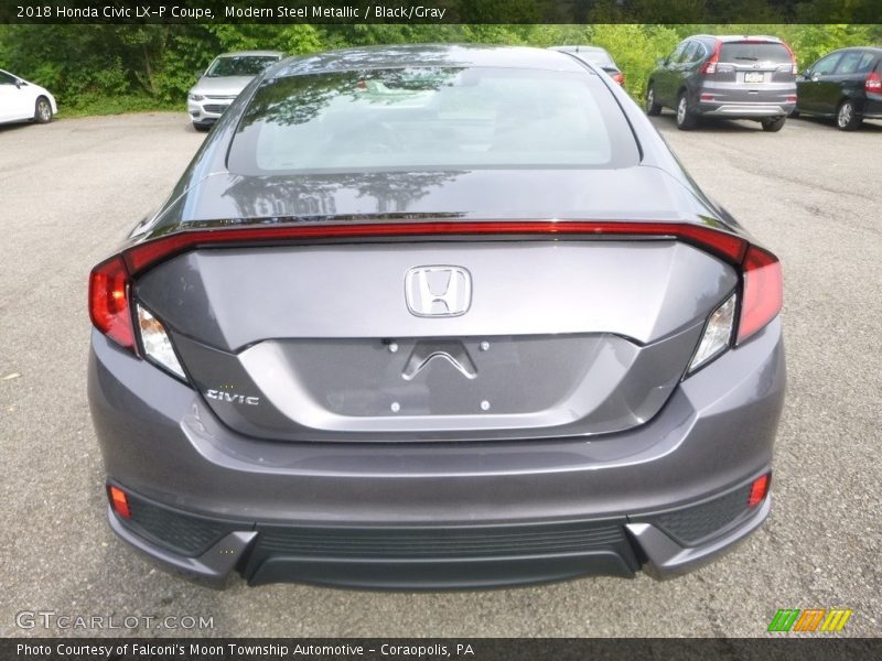 Modern Steel Metallic / Black/Gray 2018 Honda Civic LX-P Coupe