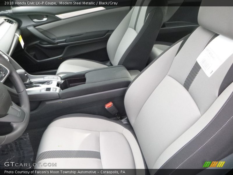 Modern Steel Metallic / Black/Gray 2018 Honda Civic LX-P Coupe