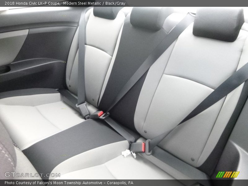 Modern Steel Metallic / Black/Gray 2018 Honda Civic LX-P Coupe