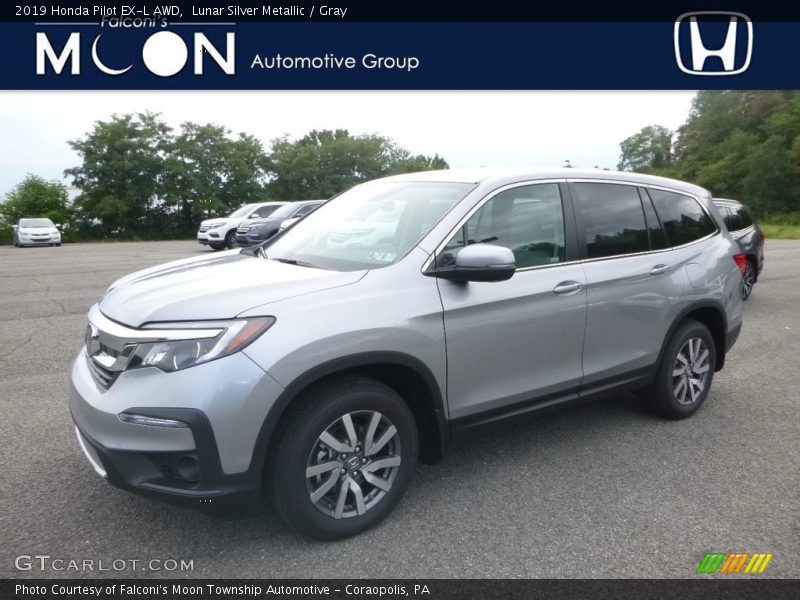 Lunar Silver Metallic / Gray 2019 Honda Pilot EX-L AWD