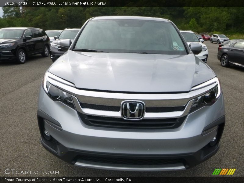 Lunar Silver Metallic / Gray 2019 Honda Pilot EX-L AWD