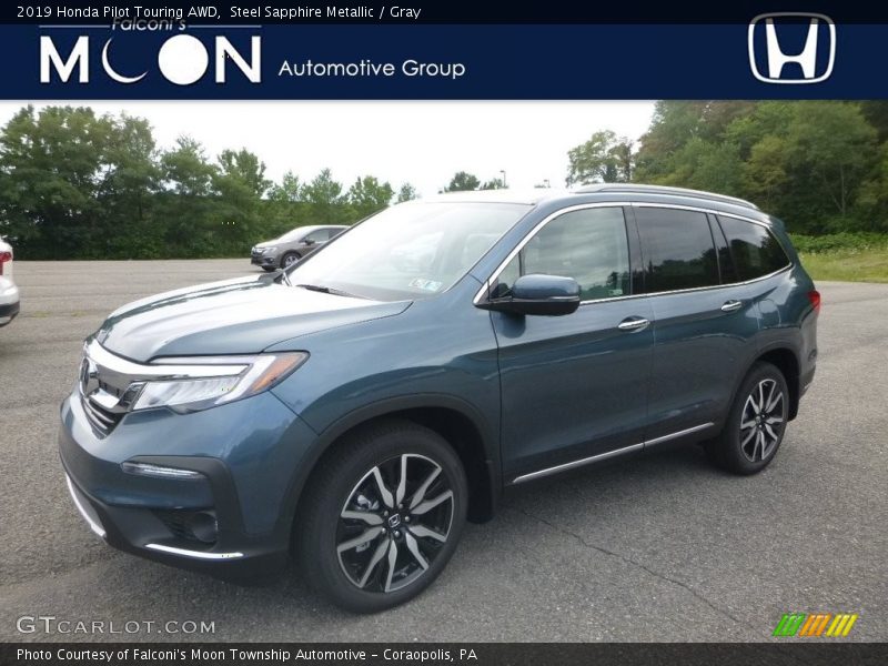 Steel Sapphire Metallic / Gray 2019 Honda Pilot Touring AWD