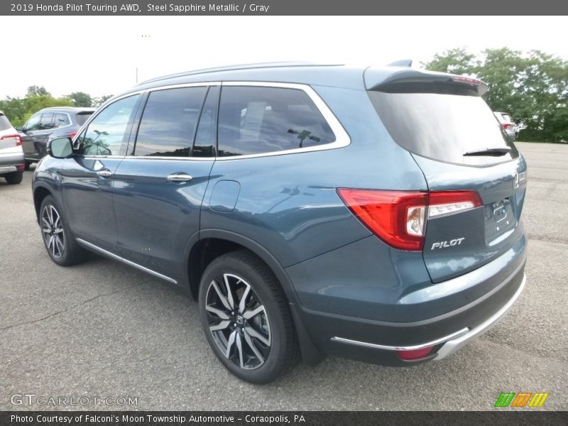 Steel Sapphire Metallic / Gray 2019 Honda Pilot Touring AWD