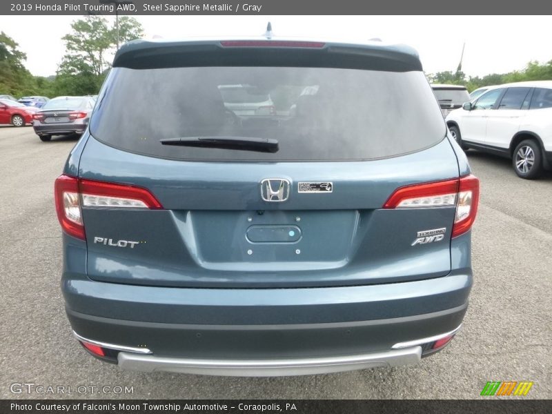 Steel Sapphire Metallic / Gray 2019 Honda Pilot Touring AWD