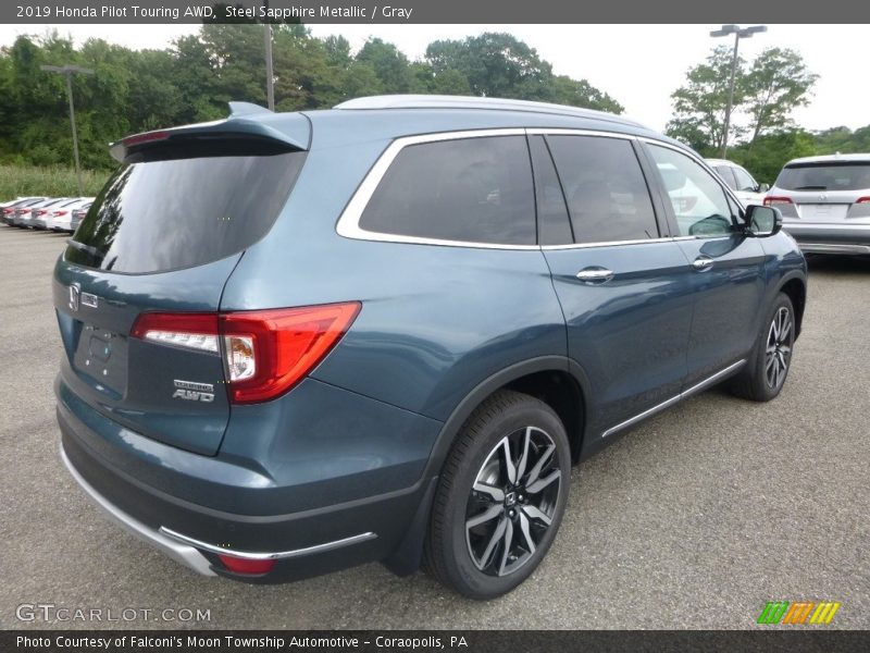 Steel Sapphire Metallic / Gray 2019 Honda Pilot Touring AWD