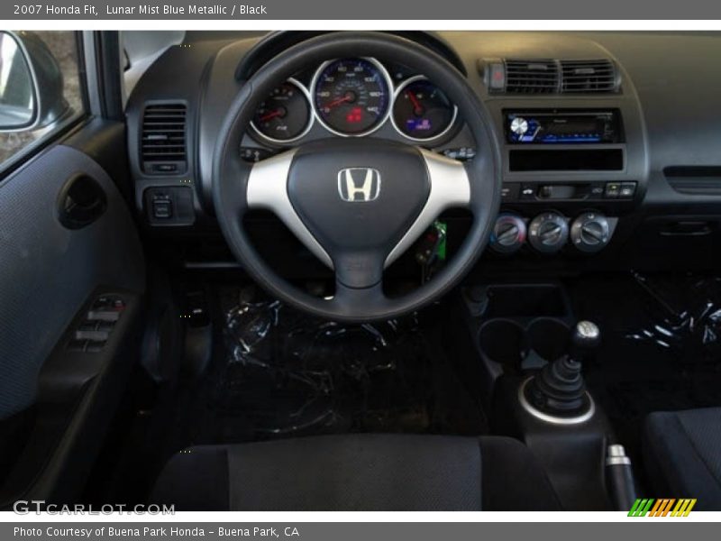 Lunar Mist Blue Metallic / Black 2007 Honda Fit