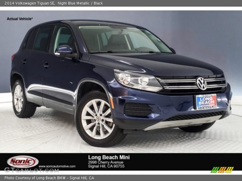 Night Blue Metallic / Black 2014 Volkswagen Tiguan SE
