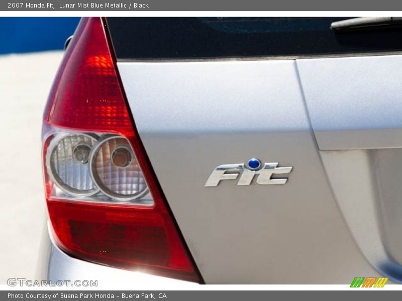 Lunar Mist Blue Metallic / Black 2007 Honda Fit