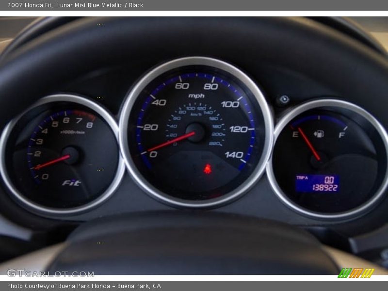 Lunar Mist Blue Metallic / Black 2007 Honda Fit