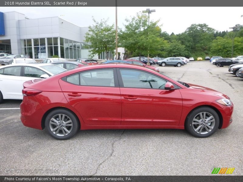 Scarlet Red / Beige 2018 Hyundai Elantra SEL