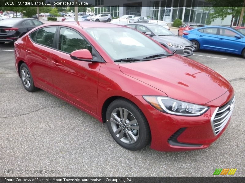 Scarlet Red / Beige 2018 Hyundai Elantra SEL