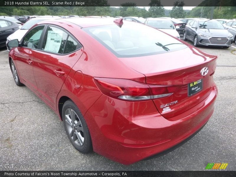 Scarlet Red / Beige 2018 Hyundai Elantra SEL