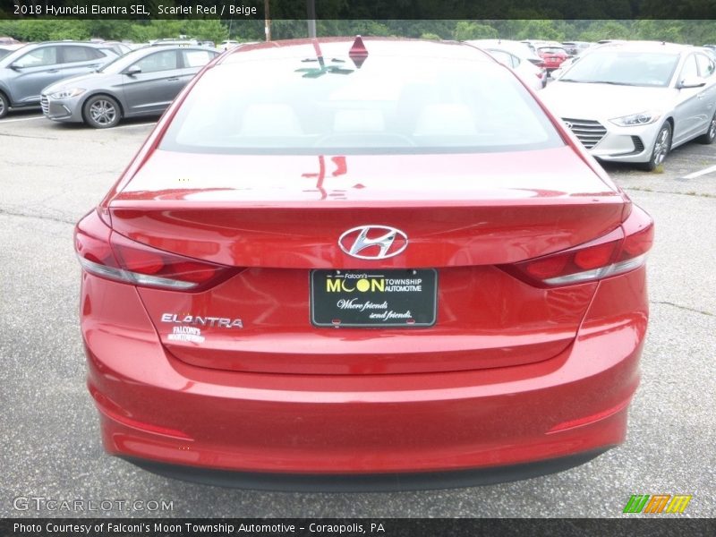 Scarlet Red / Beige 2018 Hyundai Elantra SEL
