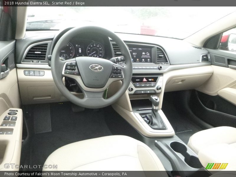 Scarlet Red / Beige 2018 Hyundai Elantra SEL