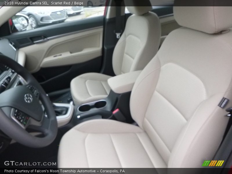 Scarlet Red / Beige 2018 Hyundai Elantra SEL