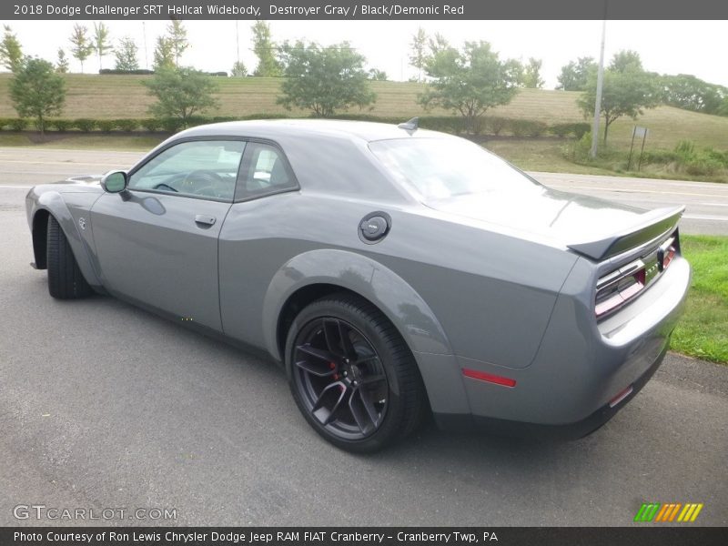 Destroyer Gray / Black/Demonic Red 2018 Dodge Challenger SRT Hellcat Widebody