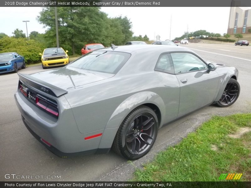 Destroyer Gray / Black/Demonic Red 2018 Dodge Challenger SRT Hellcat Widebody