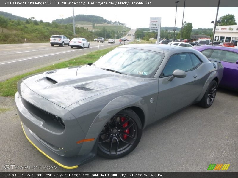 Destroyer Gray / Black/Demonic Red 2018 Dodge Challenger SRT Hellcat Widebody