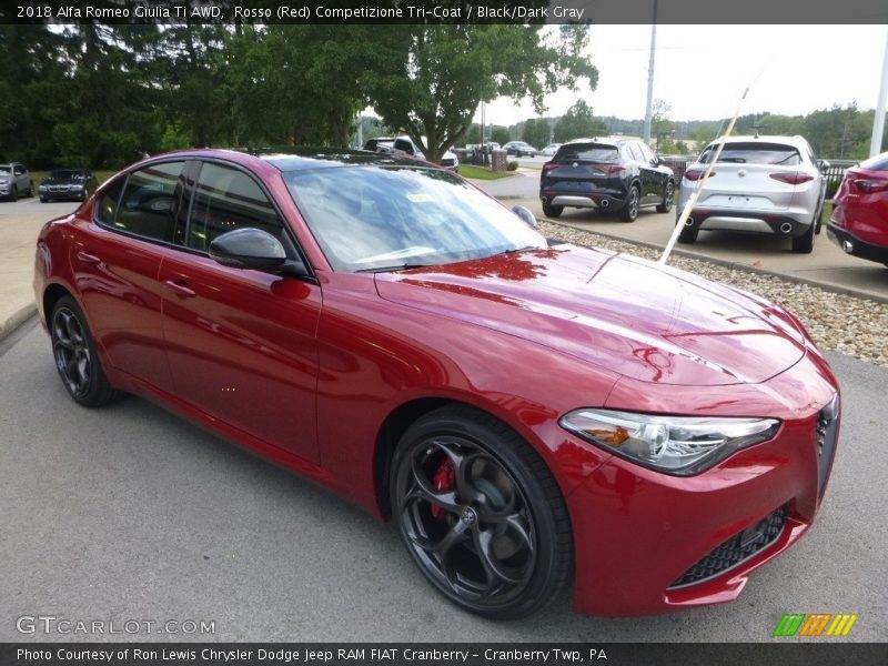 Rosso (Red) Competizione Tri-Coat / Black/Dark Gray 2018 Alfa Romeo Giulia Ti AWD