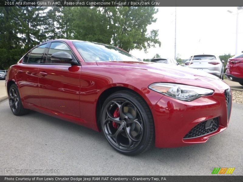 Rosso (Red) Competizione Tri-Coat / Black/Dark Gray 2018 Alfa Romeo Giulia Ti AWD