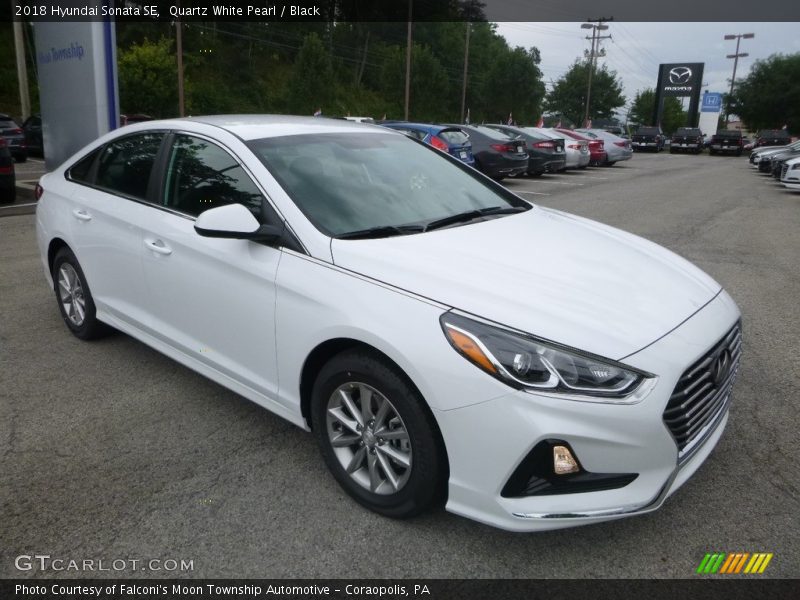 Quartz White Pearl / Black 2018 Hyundai Sonata SE