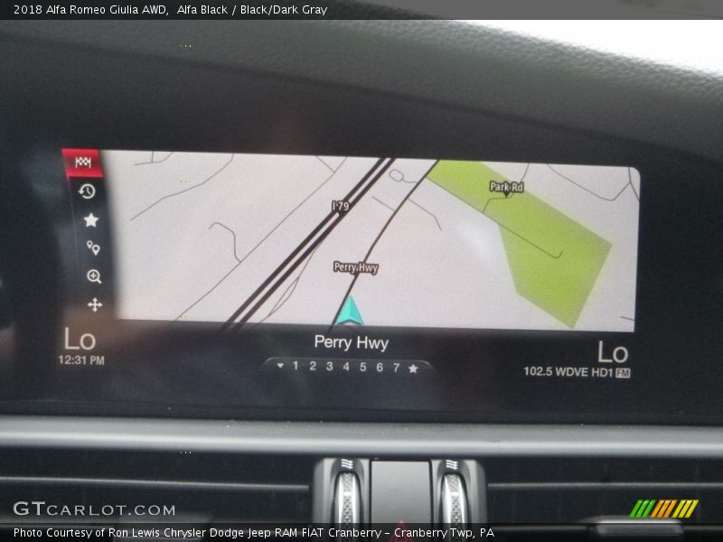 Navigation of 2018 Giulia AWD