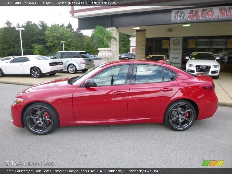 Rosso (Red) Alfa / Black/Dark Gray 2018 Alfa Romeo Giulia AWD