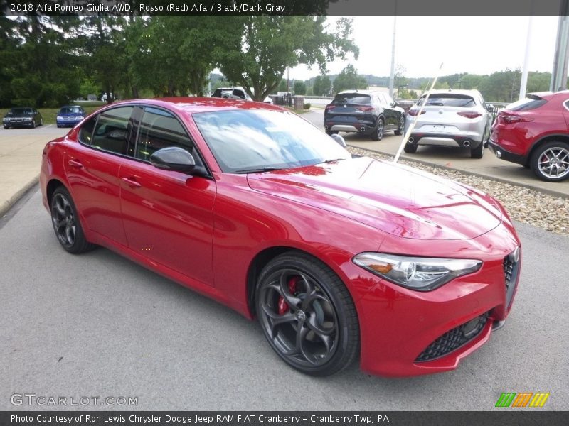 Rosso (Red) Alfa / Black/Dark Gray 2018 Alfa Romeo Giulia AWD