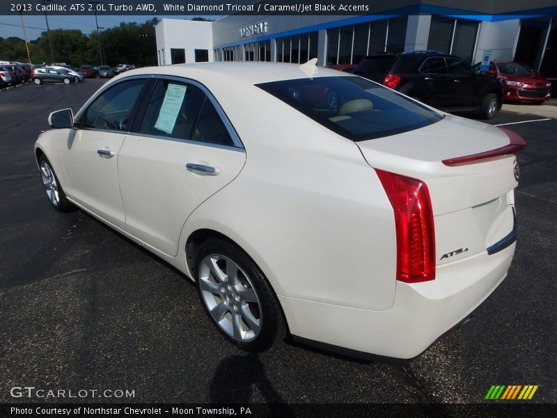 White Diamond Tricoat / Caramel/Jet Black Accents 2013 Cadillac ATS 2.0L Turbo AWD