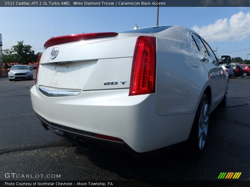 White Diamond Tricoat / Caramel/Jet Black Accents 2013 Cadillac ATS 2.0L Turbo AWD