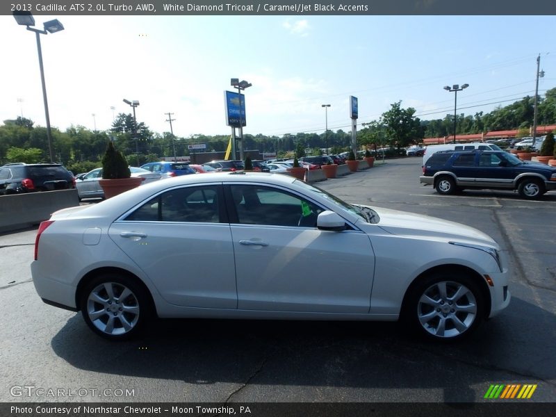 White Diamond Tricoat / Caramel/Jet Black Accents 2013 Cadillac ATS 2.0L Turbo AWD