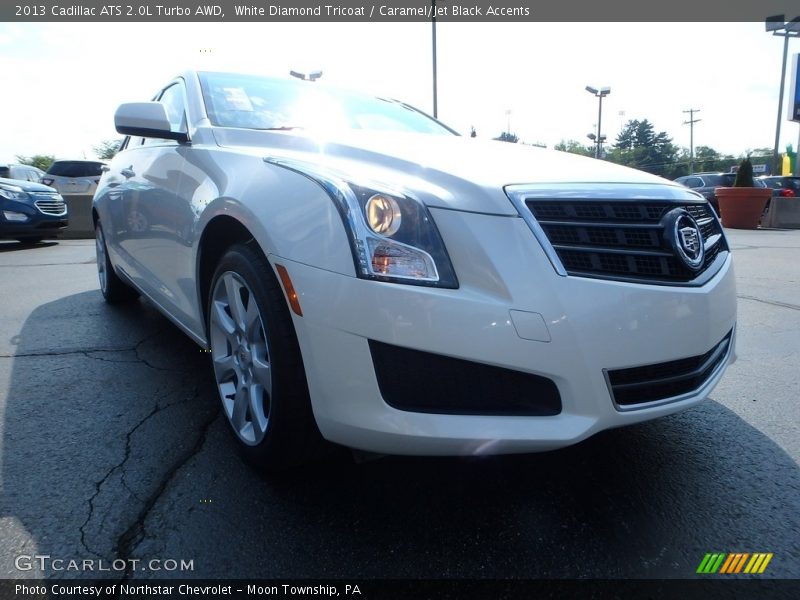 White Diamond Tricoat / Caramel/Jet Black Accents 2013 Cadillac ATS 2.0L Turbo AWD